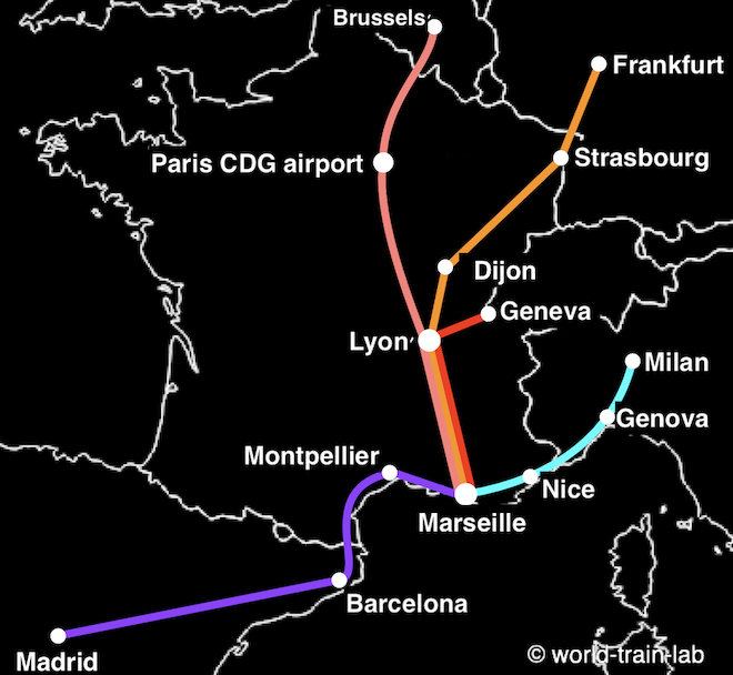 International trains from Marseille