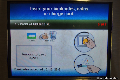 Pay the fare by coins or credit card